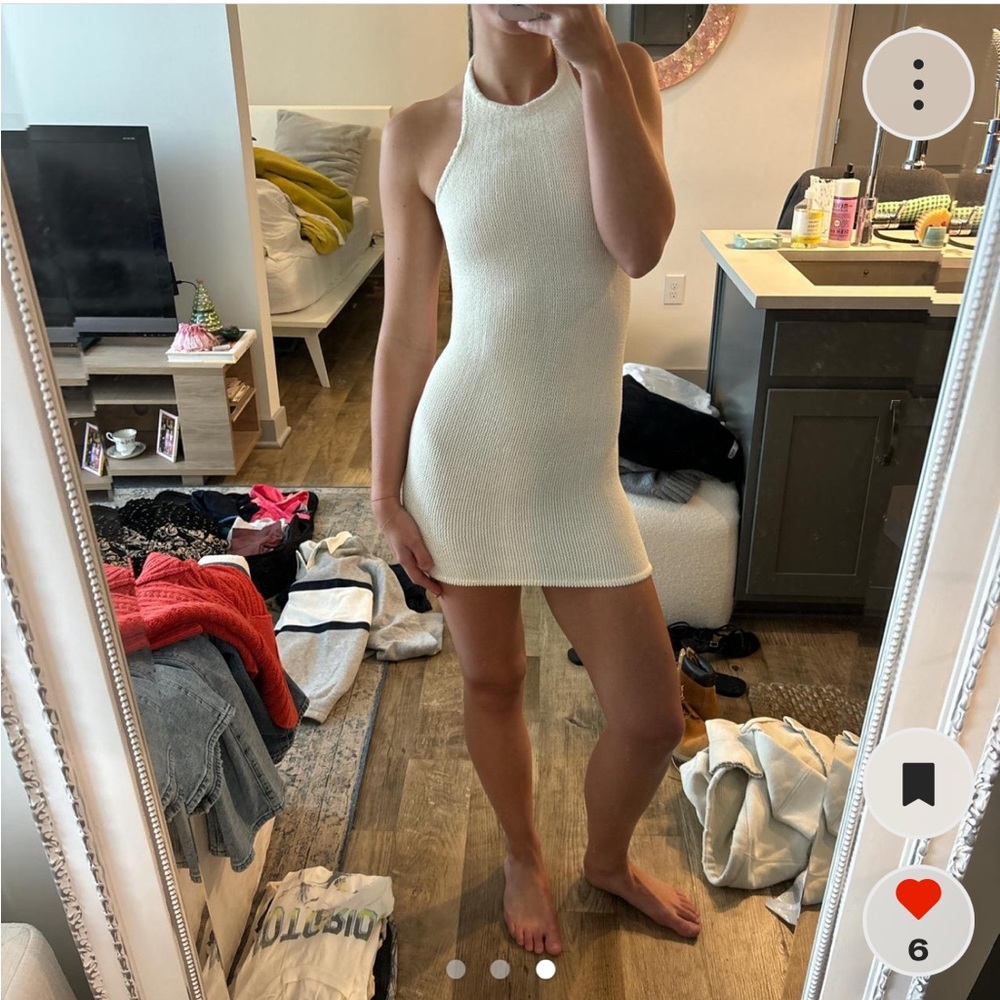 Hunza G Cream Mini Dress/Coverup